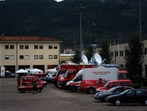 I mezzi dei vigili del fuoco